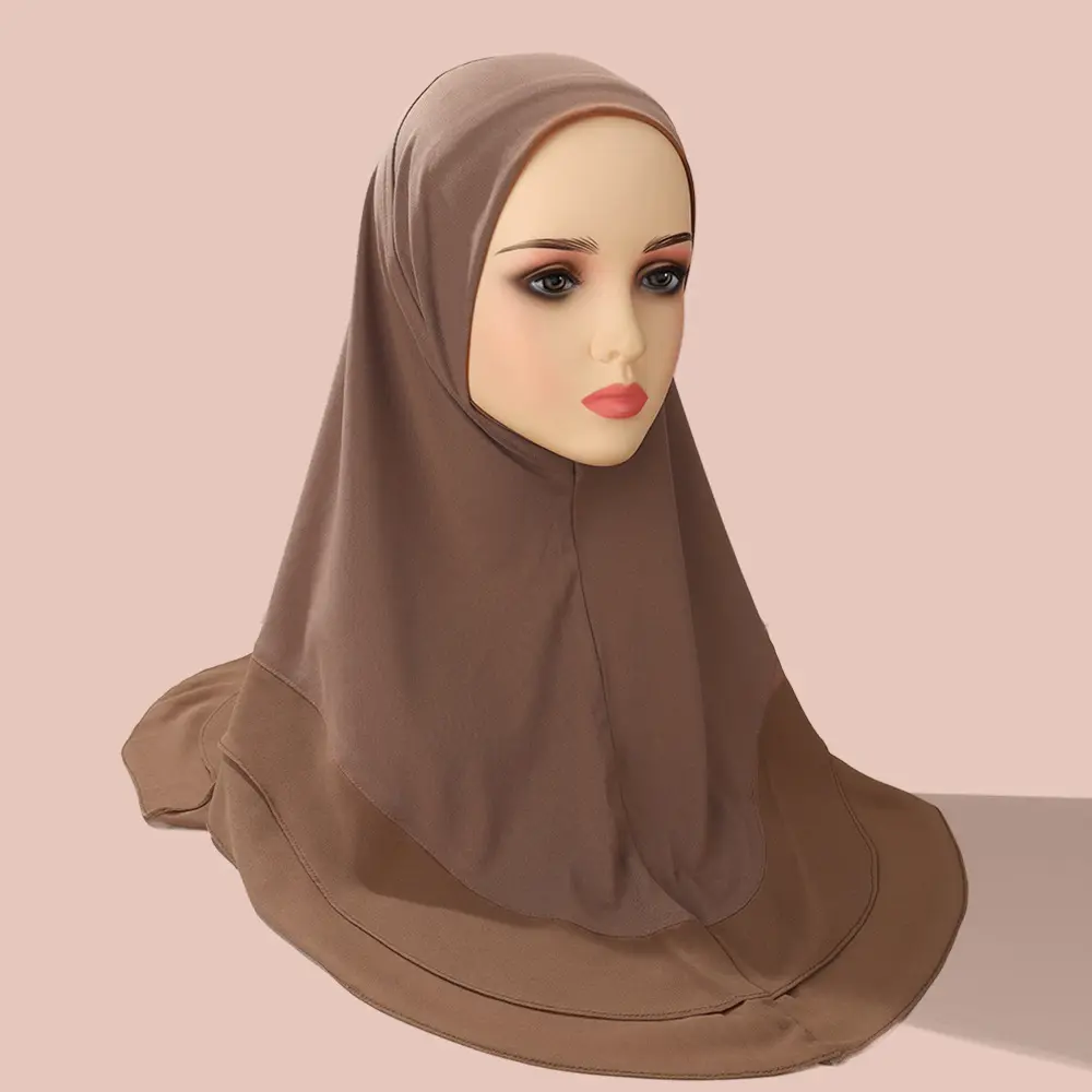 High Quality Arabian Headscarf Solid Crystal Linen Double-layer Chiffon Hat Muslim Face Cover Islamic Scarf Turban Hijab