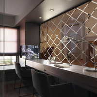 Autocollant mural en miroir acrylique en forme de triangle 3D |   DIY amovible à coller et à décoller pour la décoration d'hôtel/maison