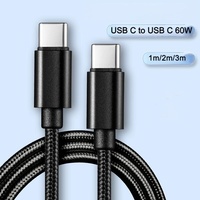 2024 accessoires de téléphone en Nylon 60W PD USB C Port chargeur de données charge rapide Type C Type C câble pour téléphone 15 14 appareils Pro