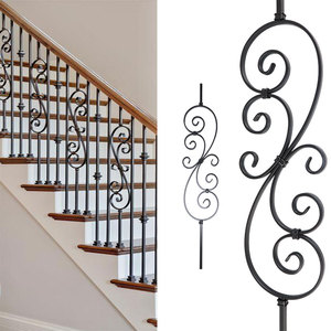 Mô Hình Cong Rèn Sắt Lan can Thanh Lịch Thiết Kế Bền Vật Liệu Kim Loại Cầu Thang Lan can Cho Ngôi Nhà Biệt Thự Căn Hộ Tiểu - Product Image 4