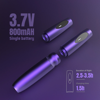 QUELLE Draadloze PMU Pen Dubbele 800mah Batterij 2.1mm Slag 9 Snelheden 1725 Holle Motor Aluminium Behuizing voor Wenkbrauw Lip Tatoeage
