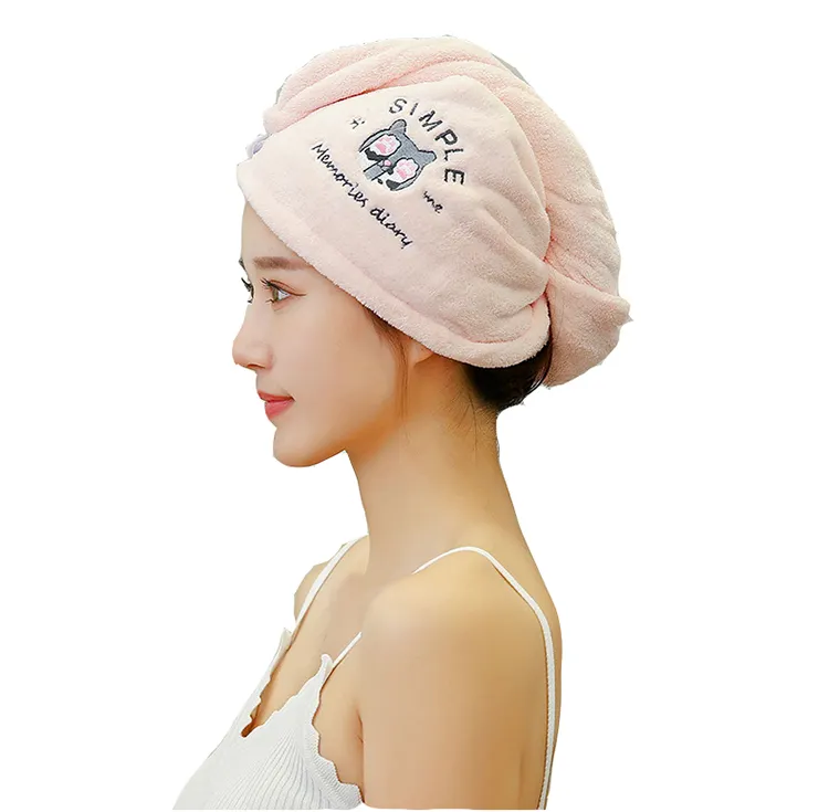 Groothandel Custom Logo Goede Kwaliteit Microfiber Super Dry Quick Dry Wafel Wrap Haar Tulband Handdoek Voor Vrouwen