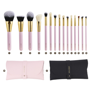 15 buah Set kuas rias wajah pencampuran Foundation sintetis Premium bubuk wajah Eye Shadow Concealer <span class=keywords><strong>Kit</strong></span> kuas rias - Product Image 1