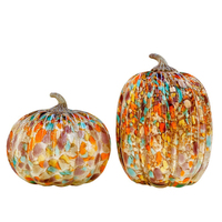 Moderne Luxuriöse Glas-Kürbisskulptur Halloween-Dekoration mit Anpassbarer Farbe Handgefertigte Wohndekoration