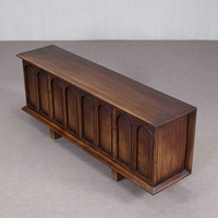 Console traditionnelle en bois sculpté à quatre portes, grande capacité, meuble buffet d'appoint pour entrée, couloir, salon