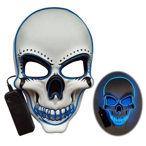 LED Light up mask Halloween spaventoso <span class=keywords><strong>scheletro</strong></span> <span class=keywords><strong>maschera</strong></span> Costume <span class=keywords><strong>maschera</strong></span> per Costume Cosplay Halloween festival decorazione - Product Image 4