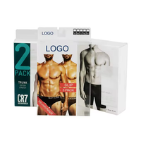 Coffret Cadeau de Sous-vêtements Boxers Haut de Gamme pour Hommes, Design Gaufré, Lamination Mate, Doublure Éponge, Fenêtre Biodégradable