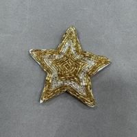 Patch brodé à la main en perles dorées ZSY, étoile, lune, à coudre, pour chapeau, veste, vêtement