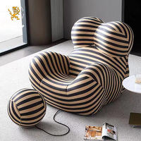 Fauteuils de salon de style italien, ergonomiques et compressibles, type « Mama's Hug », canapé paresseux avec ottoman rond