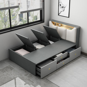 <span class=keywords><strong>Cama</strong></span> Infantil Moderna y Sencilla con Cajones y Armario Lateral, con Luz en <span class=keywords><strong>la</strong></span> Cabecera, para Dormitorio Infantil - Product Image 3