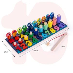 Manufacturer direct offer creative Christmas 5 in 1 ocean fishing toy wooden puzzle Promotion popular wooden educational toys - Product Image 6