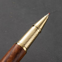 Bolígrafo de lujo de 0,5mm, bolígrafo rodante suave, logotipo personalizado, Metal, Madera Negra, cobre para firmas de regalo