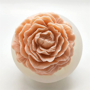 Vela de resina de peonía rosa de flor grande 3D, molde de silicona para pastel de resina, fabricación de velas de arcilla, suministros para manualidades, moldes de peonía - Product Image 2