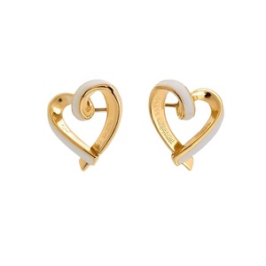Orecchini a perno a forma di cuore Tiffany & Co. in lega di zinco placcata oro, gioielli romantici da donna alla moda - Product Image 1