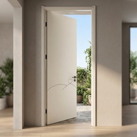 Pintu Flush Berlapis Melamin Anti Gores, Kedap Suara, dan Tahan Air dengan Ukiran Bunga untuk Kamar Mandi Balkon Desain Minimalis