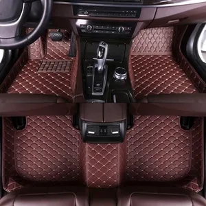 Tailored fit custom pu leather 5d car floor mats luxury artificial leather custom car floor mat for car