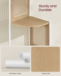 <span class=keywords><strong>VASAGLE</strong></span> Étagère de salle de bain moderne Étagère de cuisine Étagère Organisateur Bibliothèque d'<span class=keywords><strong>angle</strong></span> à 5 niveaux avec panneaux latéraux en rotin - Product Image 5