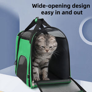 Sac de voyage pour chat de grande capacité avec 4 fenêtres en maille, transporteur souple pour petit chat ou <span class=keywords><strong>chien</strong></span>, transporteur de luxe approuvé par les compagnies aériennes - Product Image 4
