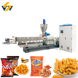 PelletTwin Extrusora de tornillo para aperitivos fritos de diferentes capacidades Línea de procesamiento de chips Bugle Snacks torcidos de corteza de arroz frito - Product Image 4