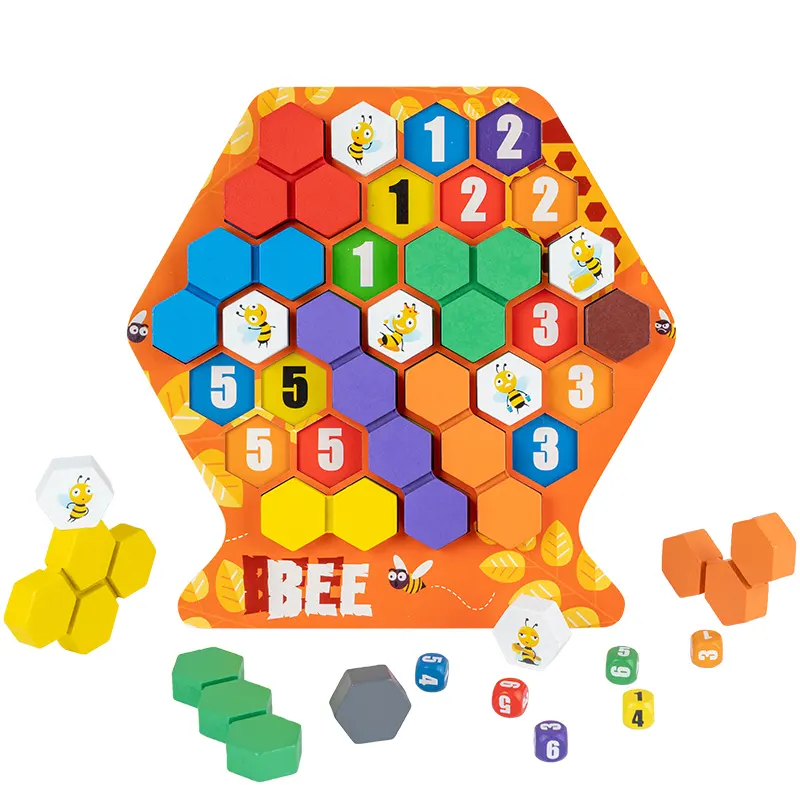 2023 Mel abelha quebra-cabeça favo de mel ciclo de vida aprendendo kit tipos de abelhas unidade estudo Montessori brinquedos Waldorf brinquedos de madeira para crianças