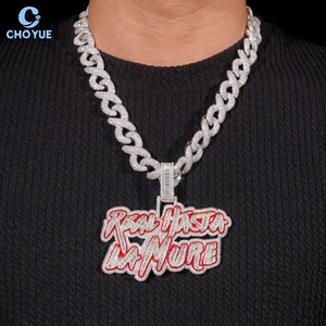 Custom Luxury Enamel Fully Moissanite Name <b>Pendant</b> <b>Solid</b> 925 Sterling Silver <b>Gold</b> Plated VVS Moissanite Iced Out Hip Hop Jewelry - Product Image 4