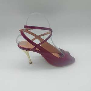 Hermosos Zapatos de Baile de Salón Latinos de Tango, <span class=keywords><strong>Salsa</strong></span>, Jazz y Boda para Mujer, de Cuero Rojo Vino, Tacón Alto Profesional de 9.0 cm, en Promoción - Product Image 3