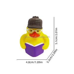 Mini canard en caoutchouc personnalisé, jouet <span class=keywords><strong>de</strong></span> bain flottant qui couine, PVC vinyle, étiquette privée, approuvé EN71/ASTM, vente en gros en vrac pour les <span class=keywords><strong>jeux</strong></span> <span class=keywords><strong>de</strong></span> <span class=keywords><strong>baignoire</strong></span> - Product Image 1