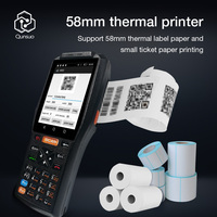 Escáner y Impresora de Códigos de Barras QUSNUO 1D 2D QR, PDA Industrial con Impresora Térmica Integrada