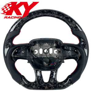 Volante Deportivo de Cuero Genuino y Fibra de Carbono Forjado Personalizado para Dodge Challenger SRT Charger Durango SRT8 Hellcat Scat Pack - Product Image 1