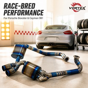 ระบบไอเสียไทเทเนียมประสิทธิภาพสูง Vortex สำหรับ Porsche 981 Boxster Cayman 3.4L 2.7L - Product Image 3