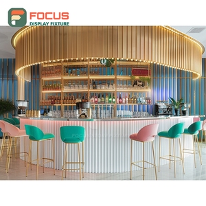 Comptoir de service café personnalisé avec caisse intégrée, étagère de boulangerie et présentoir en chêne pour café - Product Image 3