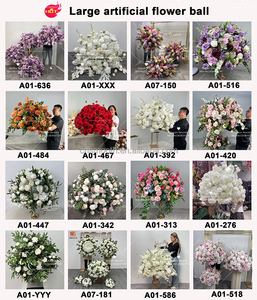 Bestseller: Grande Sfera di Rose Rosse Realistiche, Centrotavola per Matrimoni, Fiori Artificiali per Decorazioni di Eventi e Feste - Product Image 5