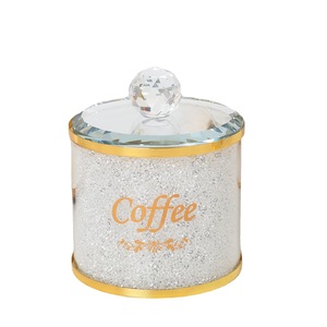 Kristall Gold Kaffee Lebensmittel Aufbewahrung flasche Silber Metall Mit Glas Kaffee Tee Zucker Kanister Sets - Product Image 4