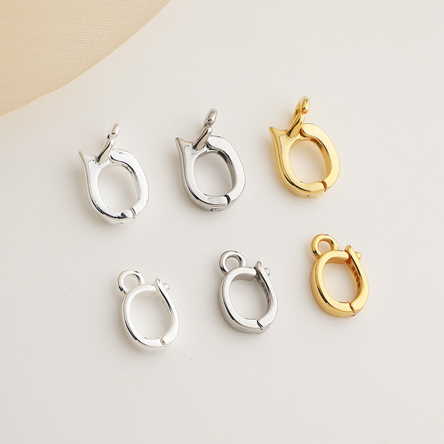 S925 Sterling Silver Necklace Pendant Buckle Accessories Pendant Buckle DIY Buckle Connection Opening Button