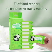 Lingettes humides pour bébés, mini lingettes de poche, grande taille, 8 lingettes par sachet, pour enfants, vente chaude