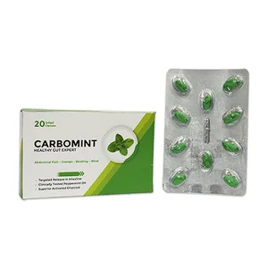 Cápsula de suplemento para el cuidado de la salud intestinal con carbón activado aceite de menta aceite de anís para el dolor abdominal del síndrome del intestino irritable