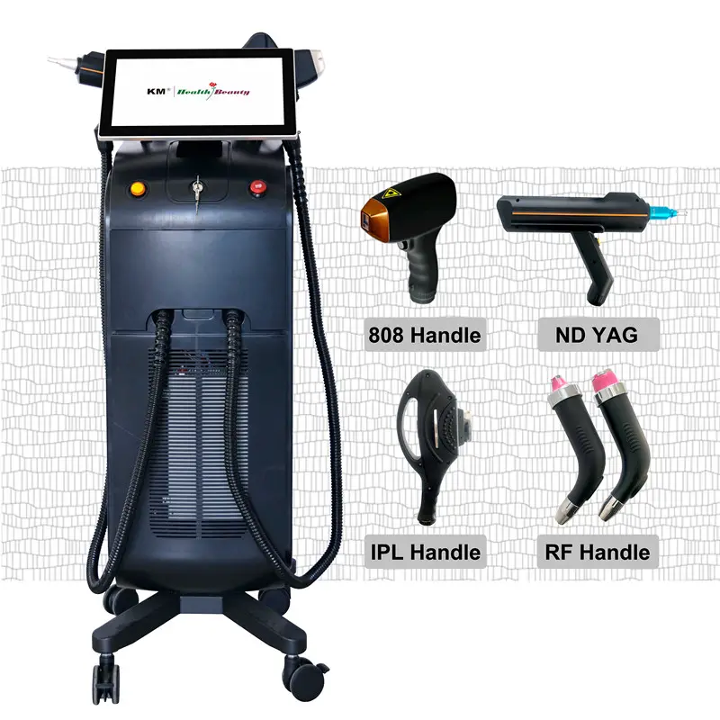 2024 multifunktionales 4IN1 808+ND 3-wellen-diodenlaser 755 808 1064 tattoo-entfernungs-laser-haarentfernungsgerät