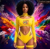 Groothandel Carnaval Maandag Kleding Monokini Cutout Jouvert Carnavalskostuum Privélabel Aangepast Logo Miami Trinidad Zwemkleding Bulk