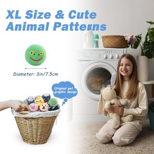 Boules de séchage en laine XL 100% laine de Nouvelle-Zélande, adoucissant naturel pour tissus, réutilisables, antistatiques, réduisent les plis, vente en gros, logo personnalisé - Product Image 2