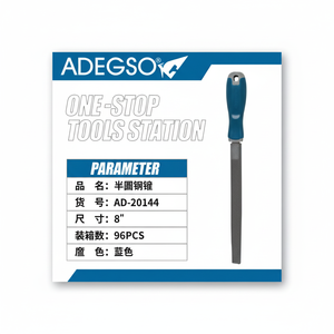 Set di File in acciaio al carbonio da 8 pollici di precisione con lima piatta semicircolare a mano con motivi quadrati conici a triangolo - Product Image 1