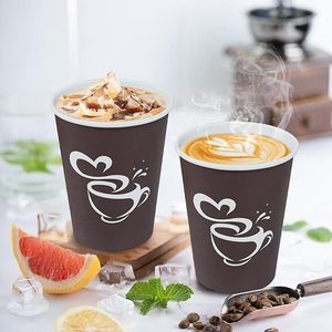 Gobelets en papier à paroi simple de 8 oz pour enfants, pour café chaud, thé au lait, emballage à emporter avec couvercle - Product Image 5