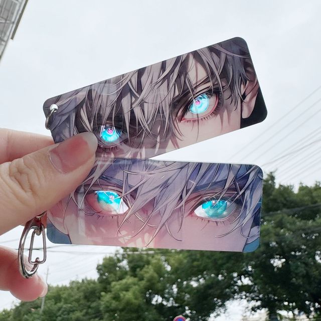 Cartoon Anime Fushiguro Megumi Gojo Satoru Eyes Rectangular Pendant Acrylic Transparent Card Jujutsu Kaisen Keychain