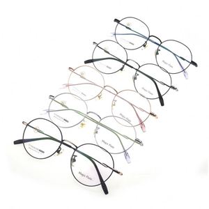 Gọng Kính Xe Đạp Titan Tròn Hoài Cổ Cổ Cổ Điển Mỏng Thiết Kế Đa Phong Cách - Product Image 3