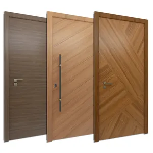 Designs de porte simple en bois de qualité supérieure en Chine Designs de porte de chambre simple en bois moderne