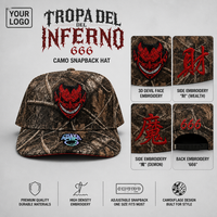 Casquettes de baseball Premium Chava à 5 panneaux, doublées satin, brodées, G5 Gorras Belicas, personnalisables, avec broderie sur mesure
