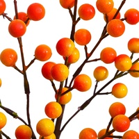 Nouvelles baies rouges artificielles en plastique pour décoration de Noël, 7 têtes sur fourche, en mousse, fruits rouges artificiels pour décoration manuelle