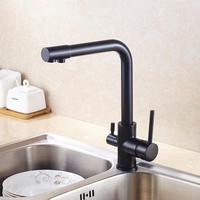 Nouveau Style Zhejiang Laiton Mode LBD-306B Double Poignée 3 Trous Robinet De Cuisine Évier Robinet Contemporain