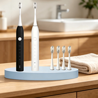 Nouveau produit Brosse à dents sonique intelligente rechargeable, étanche IPX7, logo personnalisé, brosse à dents électrique portable