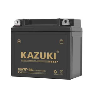 KAZUKI 12N7-4B 최고 품질 12N7F-BS 배터리 12V 7AH 밀폐 유지 보수 일반 오토바이 배터리 용 오토바이 배터리