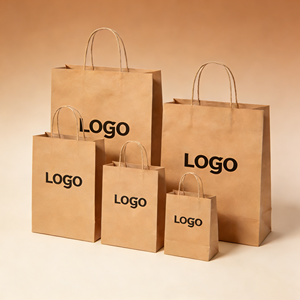 Custom Printed Eco-Friendly Mini Paper Bag White Brown Kraft Budget-Friendly Shopping Gift Bag with Your Own Logo for Candle Use - Product Image 1